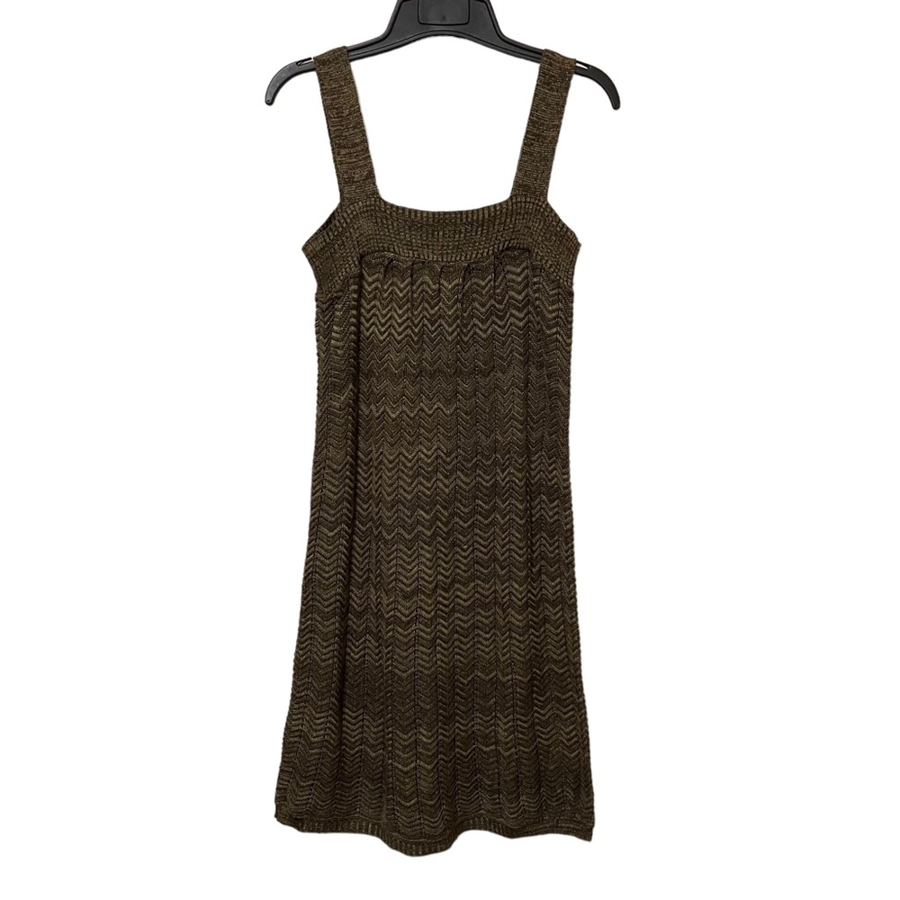 Sweater Project Knit Herringbone Bronze Tan Dress